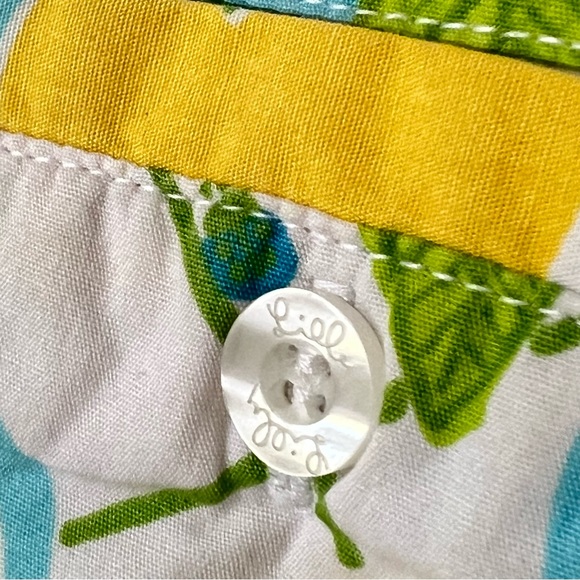 Lilly Pulitzer White Label Citron Lemon Skirt Yellow and Blue Fruit Size 6 - Picture 8 of 10